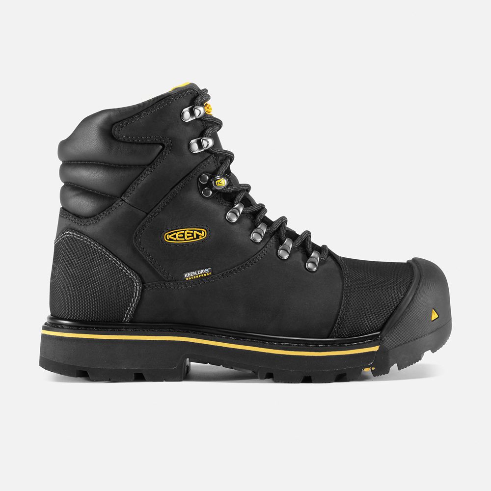 Cizme Keen Romania Barbati Negrii Milwaukee Waterproof (Steel Toe) 5840-HKIPJ